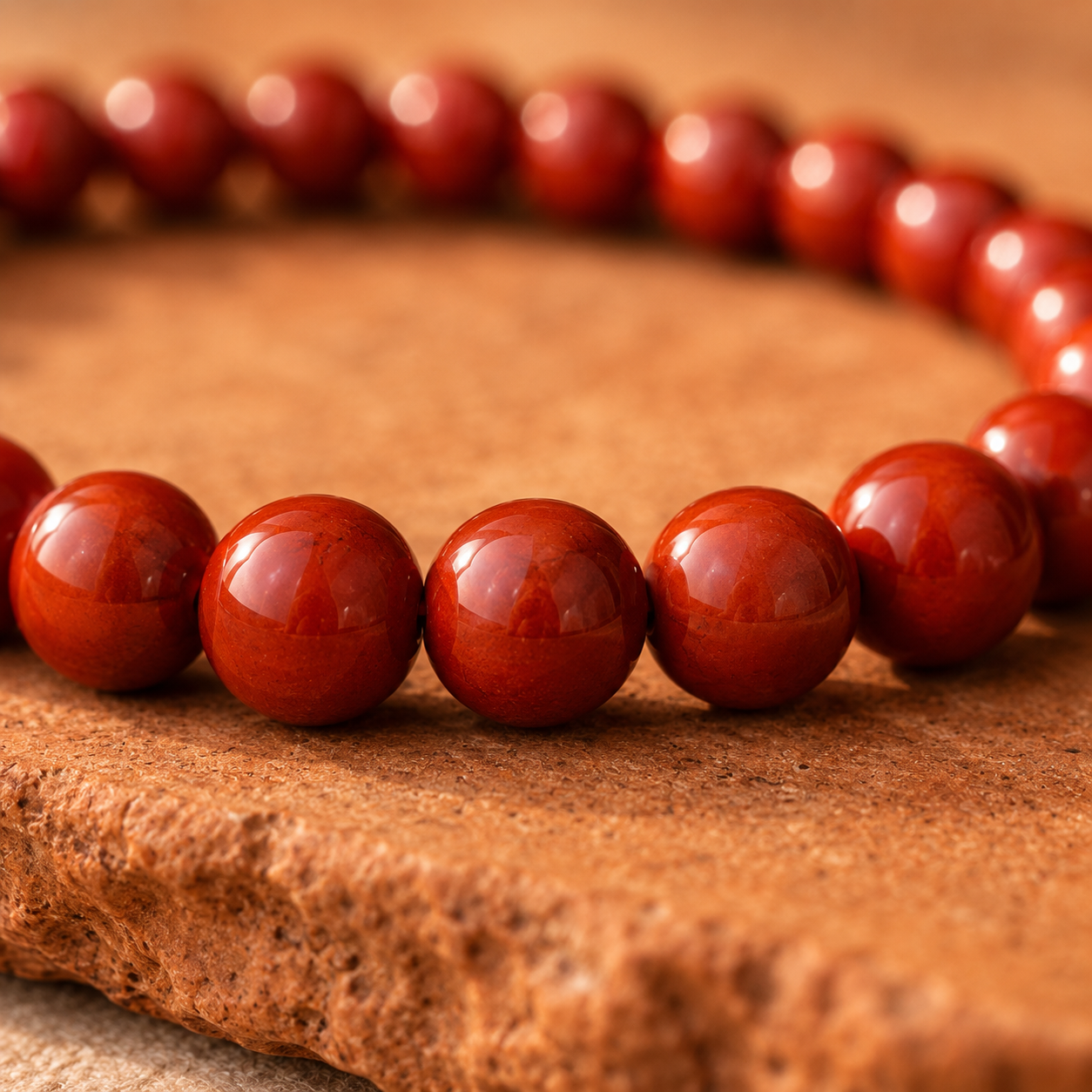 Bracelet en Jaspe Rouge naturel — bijou de vitalité et courage