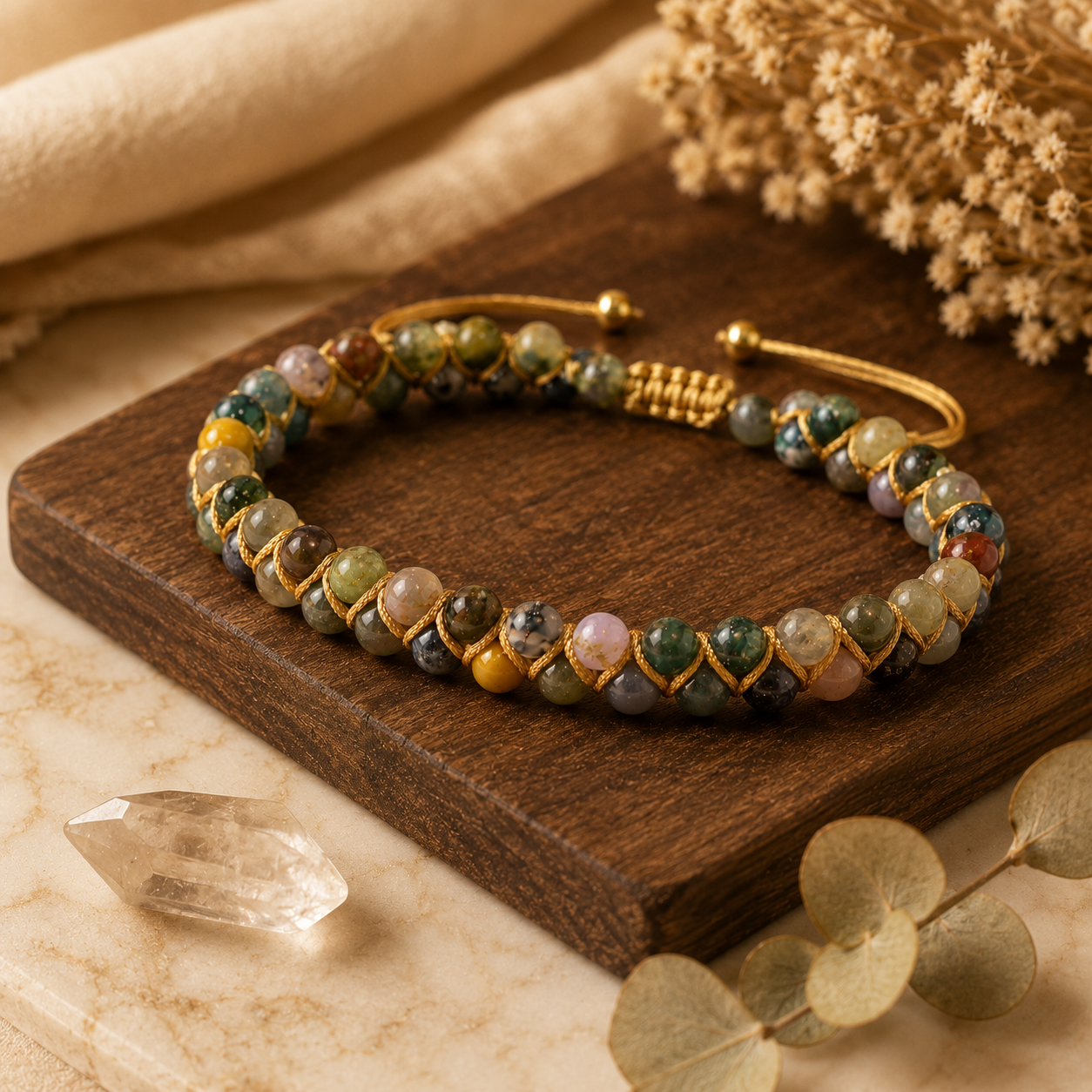 Bracelet en Agate Indienne — bijou d'équilibre et d'harmonie