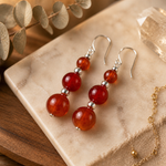 Boucles d'oreilles Cornaline naturelle — bijou de créativité et vitalité