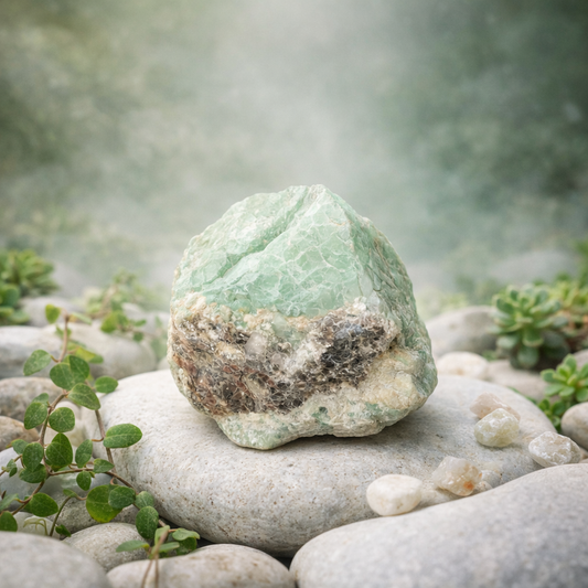 Amazonite naturelle brute 164g aux teintes vert d'eau et turquoise — pierre de communication en lithothérapie