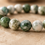 Bracelet Agate Arbre Pierres Énergétiques — détail des motifs naturels