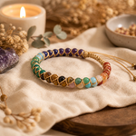 Bracelet 7 Chakras en pierres naturelles — détail des perles correspondant aux chakras