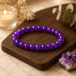 Bracelet Améthyste Pierres Énergétiques — détail des perles violettes